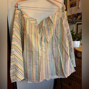 Retrloicious 3X Striped Multicolor Skirt